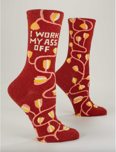 Work My Ass Off Crew Socks Women