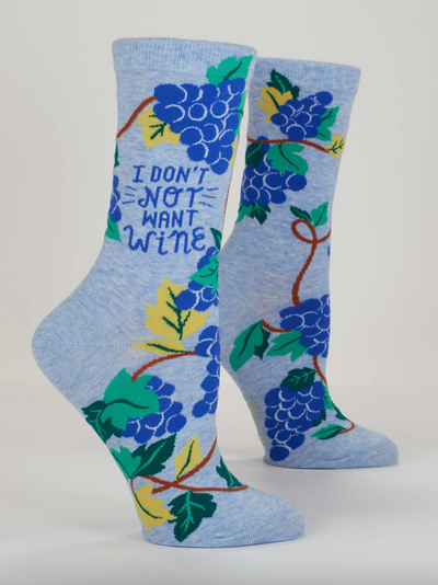 Don't Not Want Wine Crew Socks Women