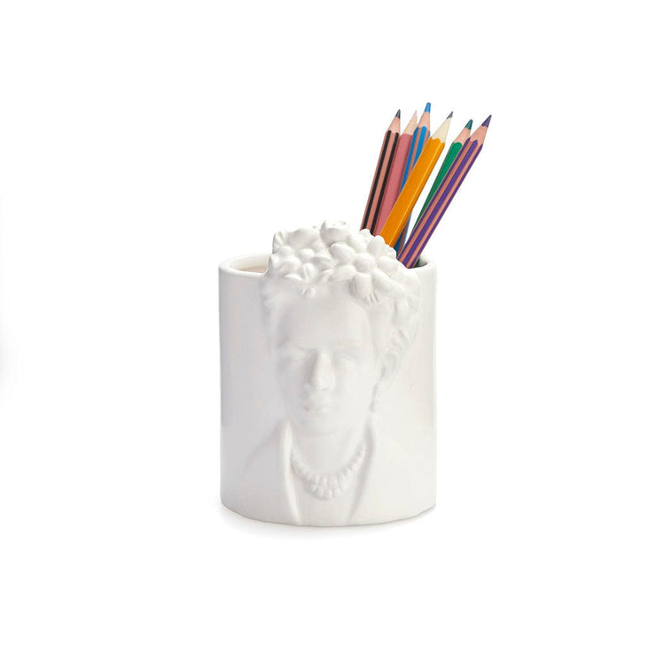 Balvi Pen Holder - Frida Kahlo White Ceramic Quirksy gifts australia