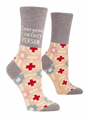 Blue Q Emergency Contact - Women's Crew Socks - Blue Q Quirksy gifts australia