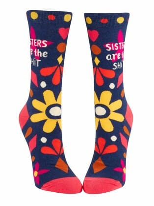 Blue Q Women's Crew Socks - Sisters Are The Shit - Blue Q Quirksy gifts australia