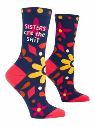 Blue Q Women's Crew Socks - Sisters Are The Shit - Blue Q Quirksy gifts australia