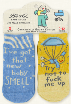 Quirksy Baby Socks - Baby Smell/ Fuck Up Quirksy gifts australia