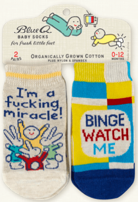 Quirksy Baby Socks - FuckingMiracle/Binge Quirksy gifts australia