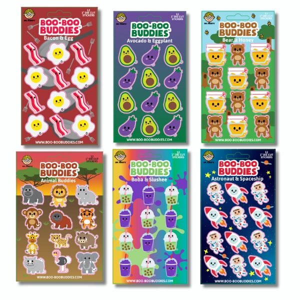 Quirksy Boo-Boo Sticker Sheets Assorted 5-Pack Quirksy gifts australia