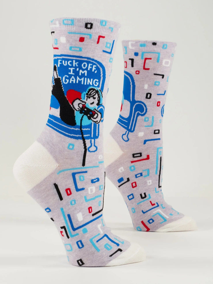 Quirksy Ladies Crew Socks - F**k Off, I'm Gaming Quirksy gifts australia