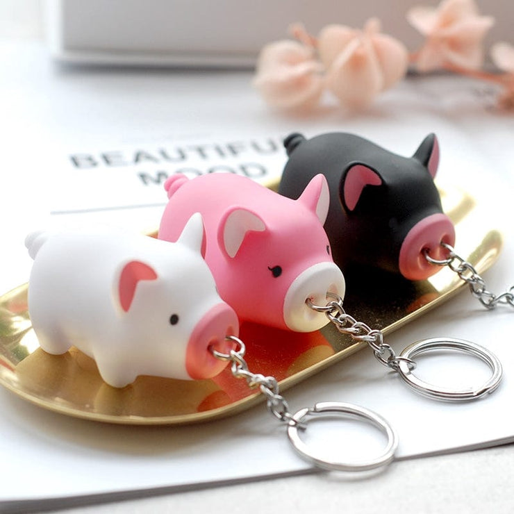 Cute Pig Keyring – Fun Animal Bag Charm (semk design) – Quirksy